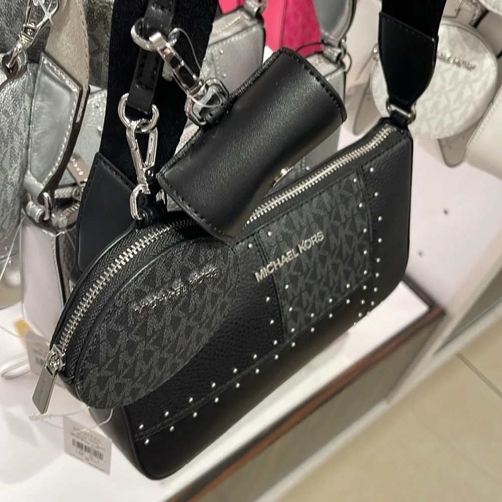 Michael Kors Jet Set Signature Logo Crossbody Bag with Case  Apple Airpods Pro®